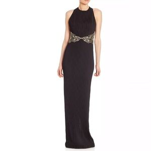 NWT $890MSRP Badgley Mischka Black Evening Formal Party Long Dress Size 6